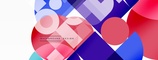 Fototapeta premium Beautiful abstract background. Circles, triangle shapes, and squares. Minimal geometric template for wallpaper, banner, background or landing