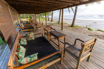 Fotografia da estrutura interna no mês de Fevereiro de 2022 do Hotel Resort Tororomba na cidade de Ilhéus na Bahia. 