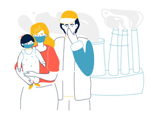 Air pollution - modern flat design style illustration