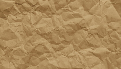 Crinkle crumpled kraft paper background with textured 