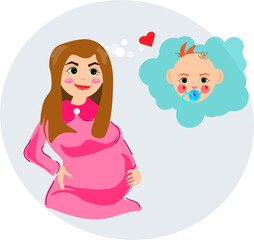 Pregnant woman dreamind about baby