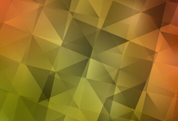 Light Red, Yellow vector shining triangular background.