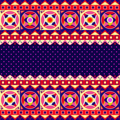 Invitation Card with Red Ethnic Elements