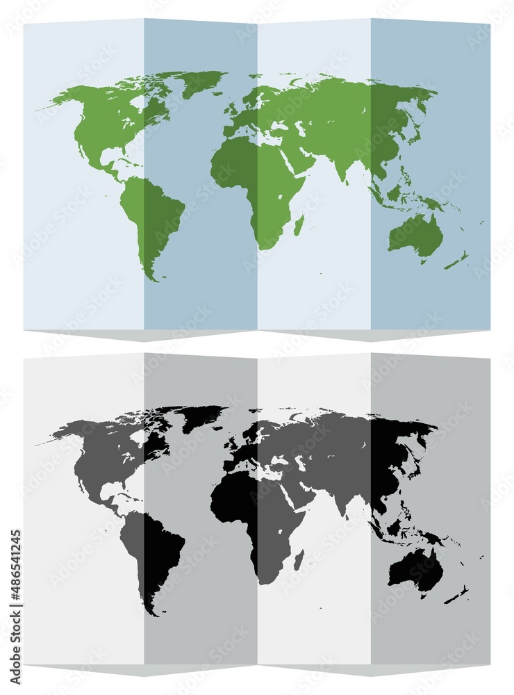 Poster vector set of abstract world map