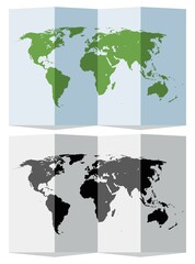 vector set of abstract world map