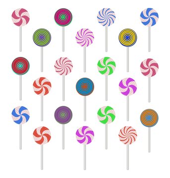 vector collection of colorful lollipop candies