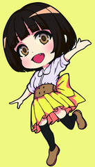 アニメ調のミニキャライラスト