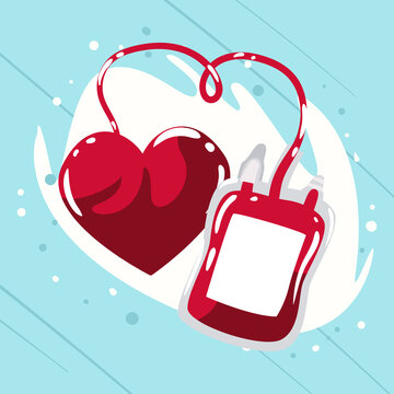 card of heart and blod bag