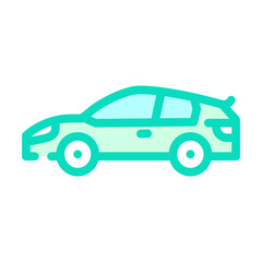 hot hatch car color icon vector. hot hatch car sign. isolated symbol illustration