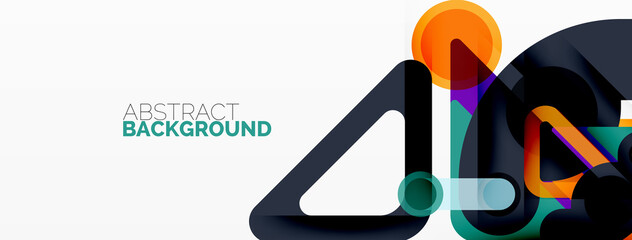 Geometric primitives. Lines, circles abstract background