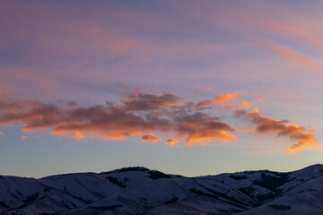 sunset in the mountains