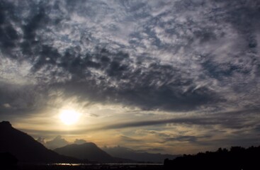 sunset in the mountains