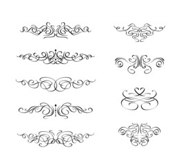 Set of Calligraphic Swirl Element