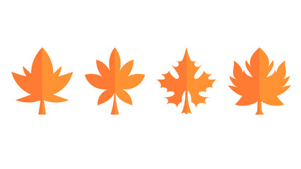 Set of colorful autumn leaves for content online or web, banner and template, Simple cartoon flat style. illustration Vector EPS 10