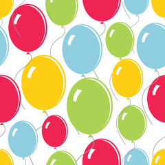 Balloons. Festive seamless pattern for birthday, celebration. Vector image.