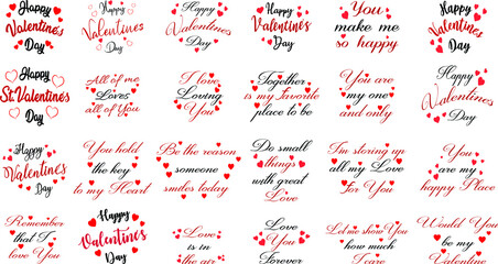 Fototapeta na wymiar set of valentines day greeting card illustration templates 