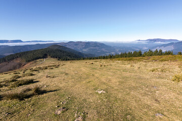 Views from Kolometa mountain and surrounding area in Gorbea Natural Park (Spain)