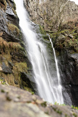 Fototapeta na wymiar waterfall in the forest, Wales, Pistyll, Pistyll Rhaeadr, Waterfall