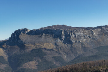Naklejka na ściany i meble Views from Kolometa mountain and surrounding area in Gorbea Natural Park (Spain)