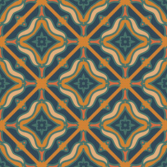 Seamless pattern with mosaic tiles of the Mediterranean