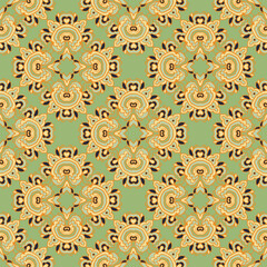 Seamless pattern with mosaic tiles of the Mediterranean