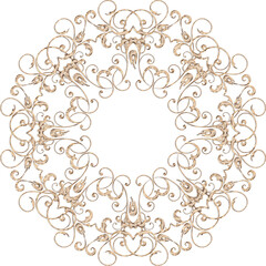 3D-image gold beige swirl central ornament  for ceiling decoration