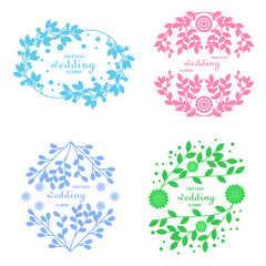 Set of beautiful floral elegant vector graphics.