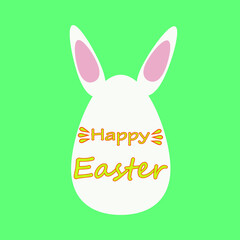 Easter illustration for card, poster, sticker, pattern. Easter bunny, rabbit. Cute animal silhouette, vector design element. Perfect for easter pattern, stickers, coloring page, logo, banner.  easter 