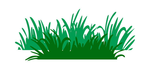 Vector icon of grass leaves. Cartoon illustration. Green Grass, White isolated background