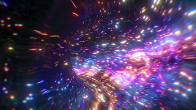 Flying through wormhole Looped sci-fi digital animation.