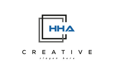 creative Three letters HHA square logo design