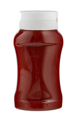 Bottle of Ketchup isolated on white background.
