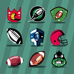 nine american football items