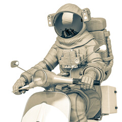 astronaut the delivery guy jumping fast