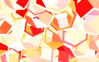 Light Red, Yellow vector template in hexagonal style.