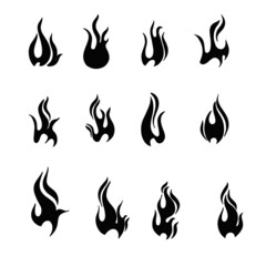 Fire doodle set in retro style on light background. Hand drawn vector set. Smoke background. White background. Vector graphic pattern. Background hand drawing. Vector art illustration.