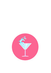 glass of wine with label