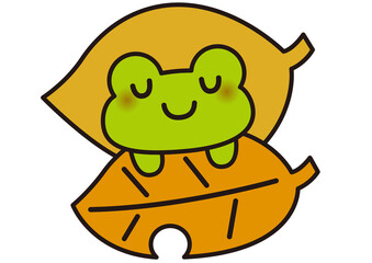 カエル,動物,子供,秋,冬,寝る,休憩,休む,９月,１０月,１１月,幼稚園,保育園,小学生,小学校,園児,幼児,保育所,保育,学校,シマリス,お昼寝,冬眠,落ち葉,生き物,道,かえる,ファンシー,可愛い,壁面イラスト,イラスト,素材,紅葉,おやすみ,おやすみなさい,居眠り,うたた寝,睡眠,熟睡,眠る,メルヘン,かわいい,ゆるい,森,布団