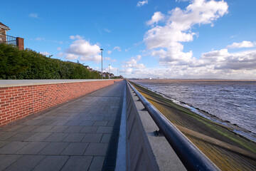 Long narrow coastal path scene