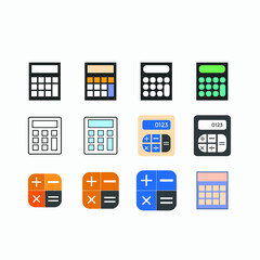 set of calculator icon vector template colorful | sign of calculator 
