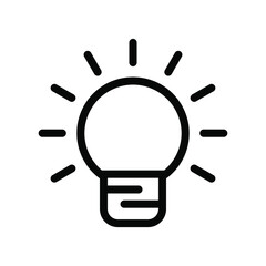 The light bulb icon vector, full of ideas and creative thinking, analytical thinking for processing. Outline symbol illustration.