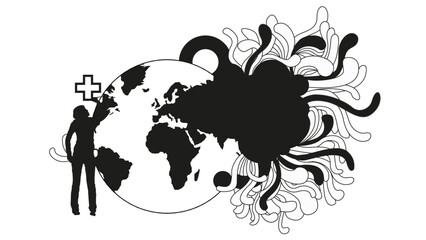 illustrazione vettoriale concept mondo interpretazione disegnare immaginare fantasia poesia arte