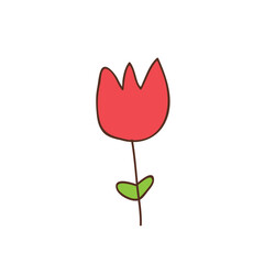 Simple cartoon icon on white background - tulip blooms. 8 March. Women spring day