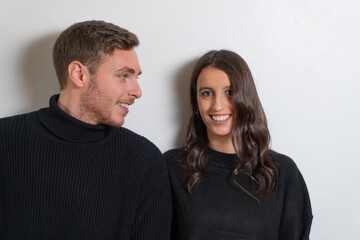 Young boy in love looking at his partner