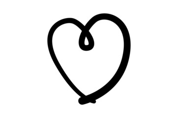 Hand drawn heart shape line icon. vector. Hand drawing.