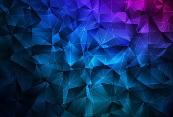 Dark Pink, Blue vector backdrop with lines, triangles.