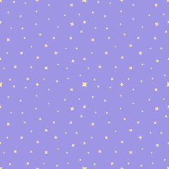 Seamless pattern of deep space with stars in a flat style. Vector illustration