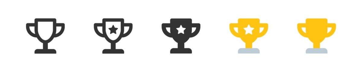 Cup icon. Winner trophy simbol. Sport prize sign in vector flat
