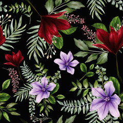 watercolor floral seamless pattern