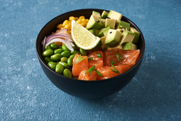 pokeh bowl with salmon fish